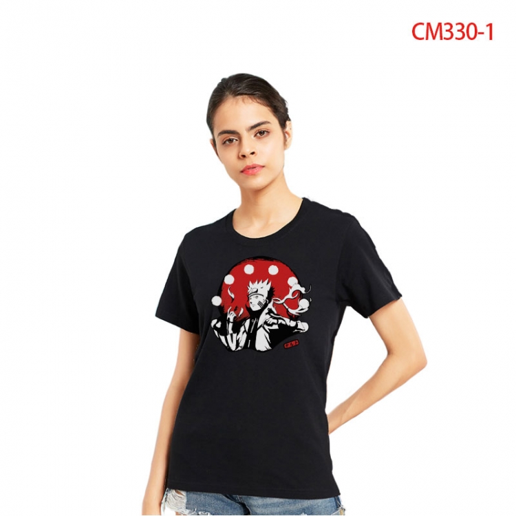 Naruto Women's Printed short-sleeved cotton T-shirt from S to 3X CM330-1