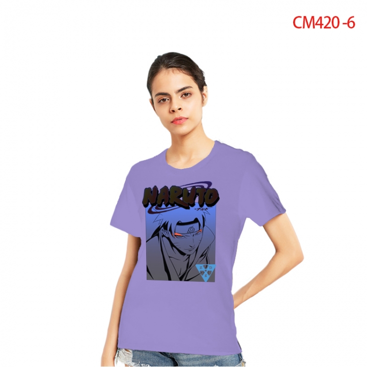 Naruto Women's Printed short-sleeved cotton T-shirt from S to 3X  CM420-6