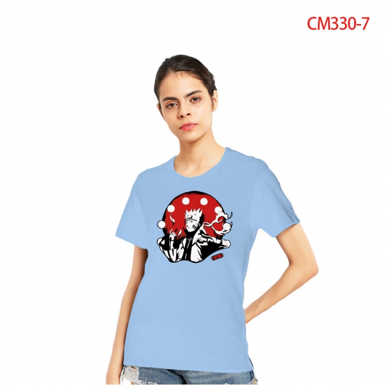 Naruto Women's Printed short-sleeved cotton T-shirt from S to 3X  CM330-7