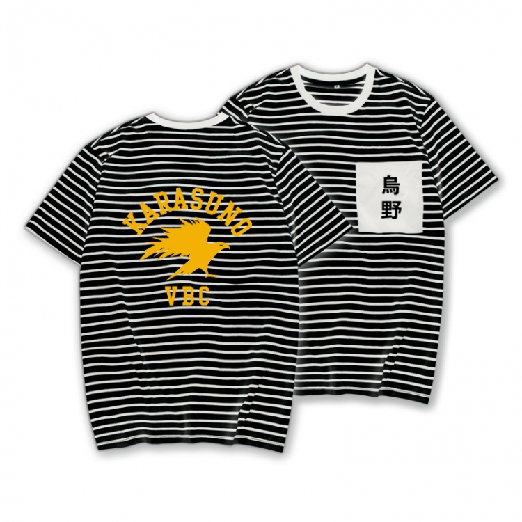 Haikyuu!! Striped letters color loose short-sleeved T-shirt from M to 3XL