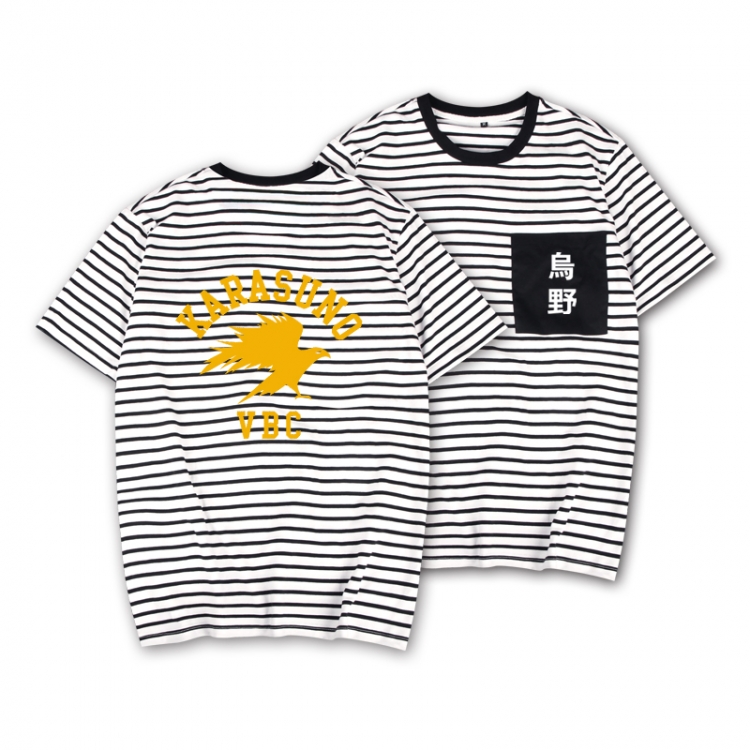 Haikyuu!! Striped letters color loose short-sleeved T-shirt from M to 3XL