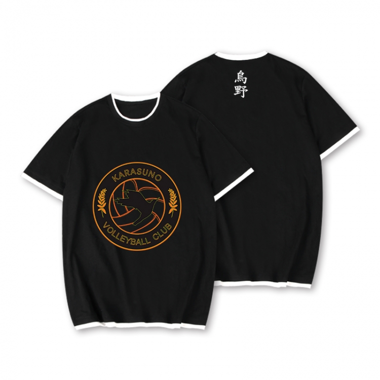 Haikyuu!! Full color printed short-sleeved fake two-piece T-shirt from S to XXXL