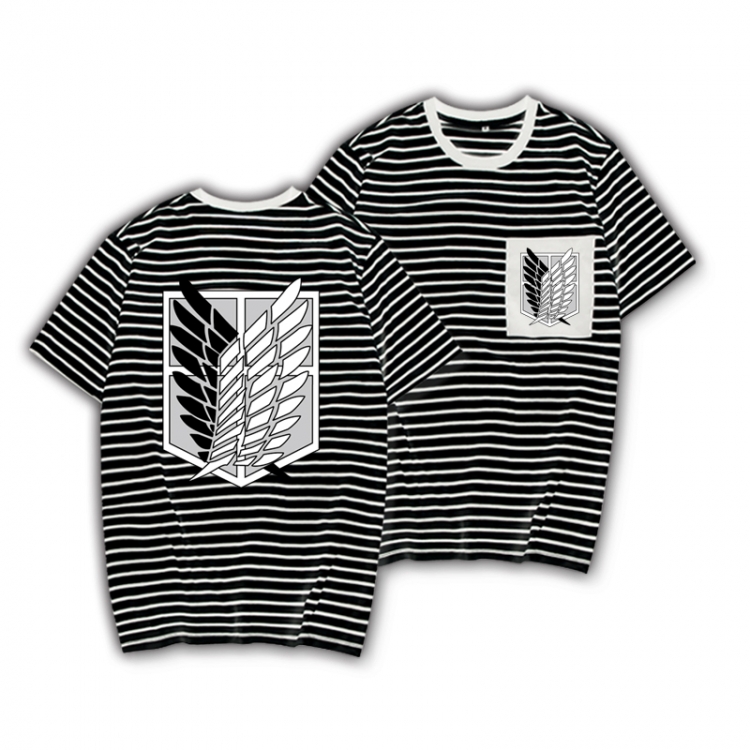 Shingeki no Kyojin Striped letters color loose short-sleeved T-shirt from M to 3XL