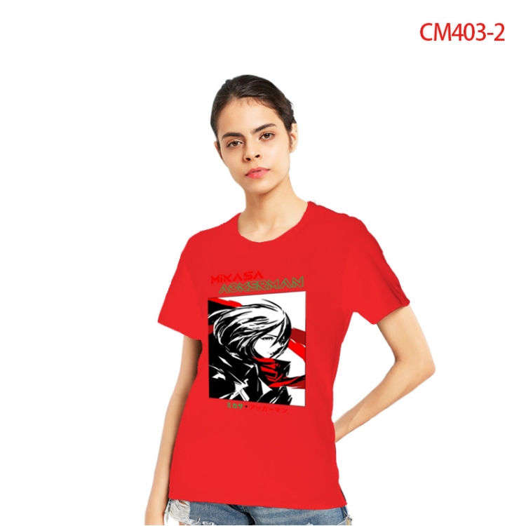Shingeki no Kyojin Women's Printed short-sleeved cotton T-shirt from S to 3XL  CM403-2