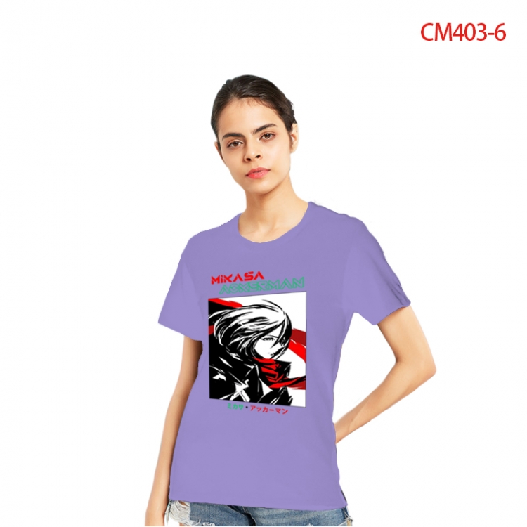 Shingeki no Kyojin Women's Printed short-sleeved cotton T-shirt from S to 3XL   CM403-6