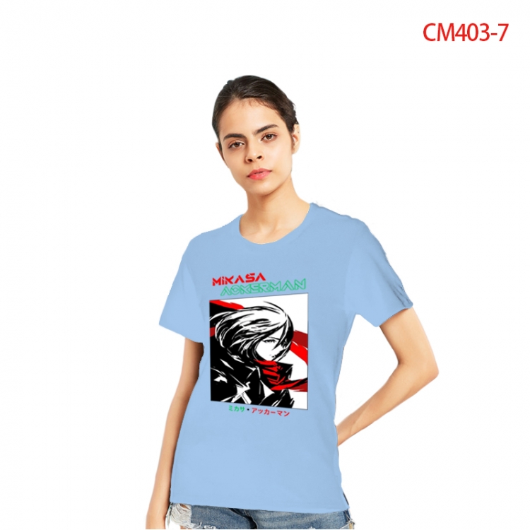 Shingeki no Kyojin Women's Printed short-sleeved cotton T-shirt from S to 3XL  CM403-7