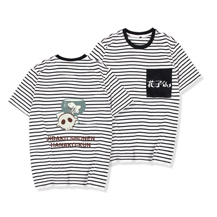 Toilet-bound Hanako-kun Striped Letters Color Loose Short Sleeve T-Shirt from S to XXXL