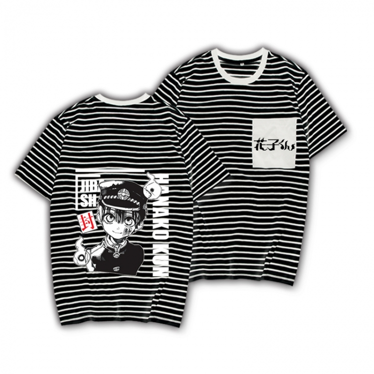 Toilet-bound Hanako-kun Striped Letters Color Loose Short Sleeve T-Shirt from S to XXXL