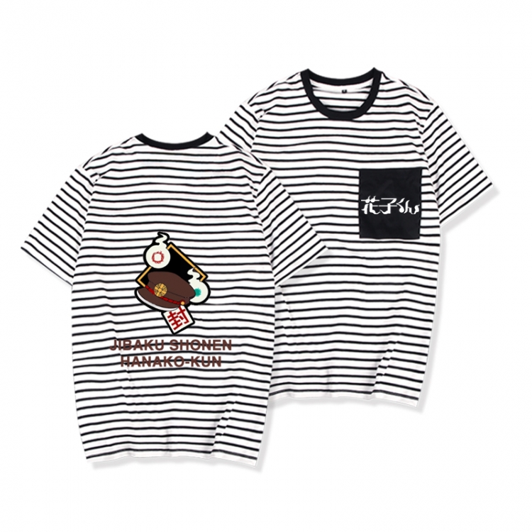 Toilet-bound Hanako-kun Striped Letters Color Loose Short Sleeve T-Shirt from S to XXXL