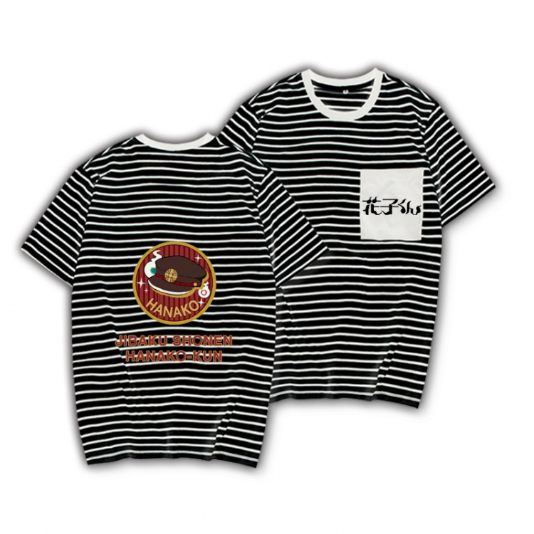 Toilet-bound Hanako-kun Striped Letters Color Loose Short Sleeve T-Shirt from S to XXXL