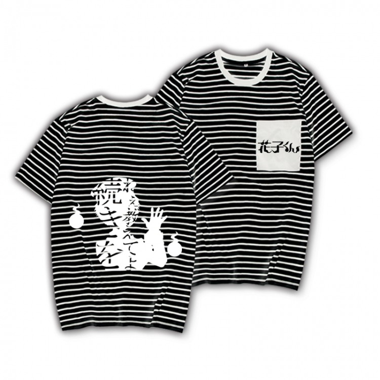 Toilet-bound Hanako-kun Striped Letters Color Loose Short Sleeve T-Shirt from S to XXXL