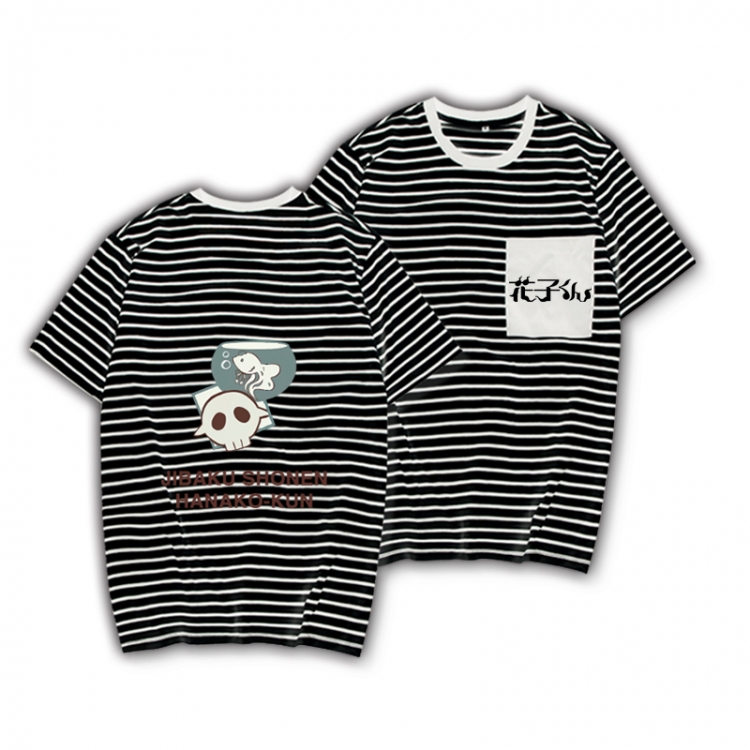 Toilet-bound Hanako-kun Striped Letters Color Loose Short Sleeve T-Shirt from S to XXXL