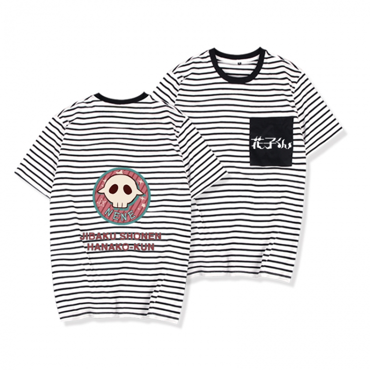 Toilet-bound Hanako-kun Striped Letters Color Loose Short Sleeve T-Shirt from S to XXXL