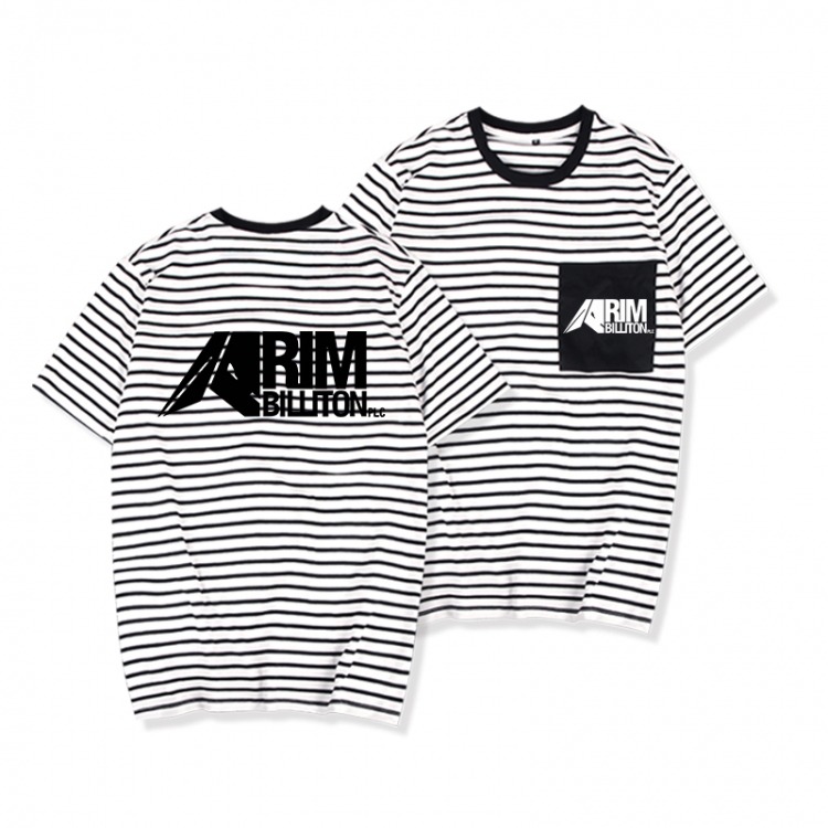 Arknights Striped Letters Color Loose Short Sleeve T-Shirt from S to XXXL