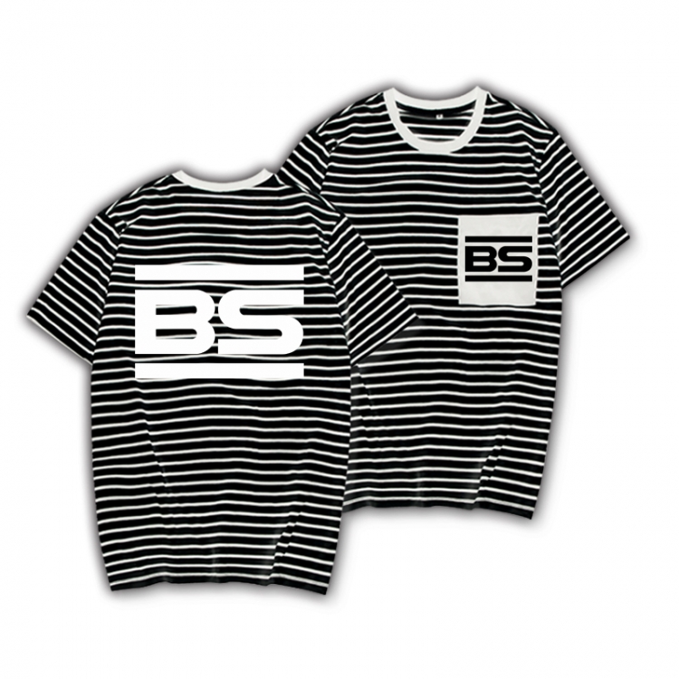 Arknights Striped Letters Color Loose Short Sleeve T-Shirt from S to XXXL