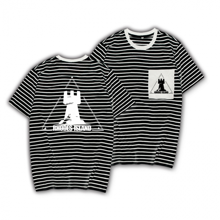 Arknights Striped Letters Color Loose Short Sleeve T-Shirt from S to XXXL