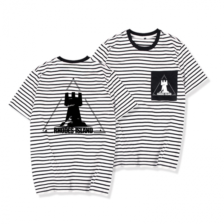 Arknights Striped Letters Color Loose Short Sleeve T-Shirt from S to XXXL