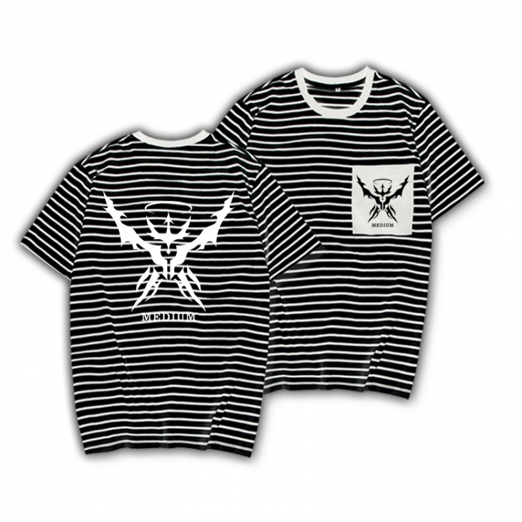 Arknights Striped Letters Color Loose Short Sleeve T-Shirt from S to XXXL