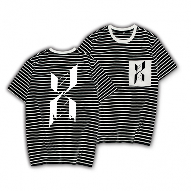 Arknights Striped Letters Color Loose Short Sleeve T-Shirt from S to XXXL