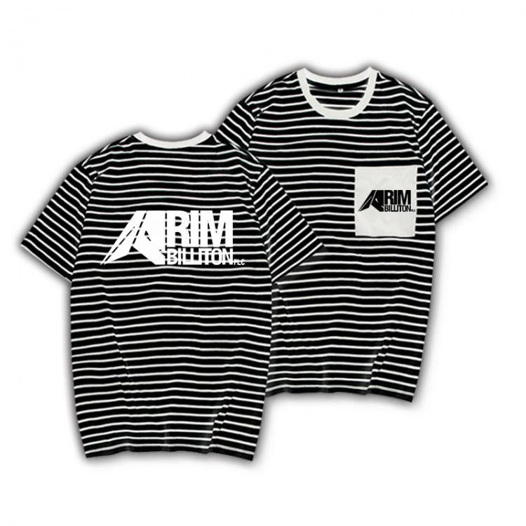 Arknights Striped Letters Color Loose Short Sleeve T-Shirt from S to XXXL