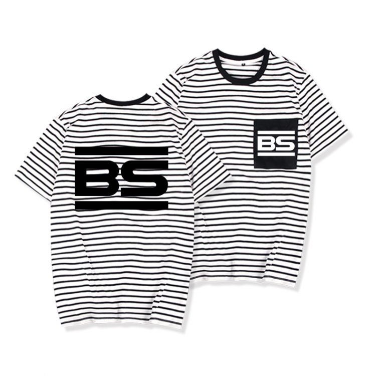 Arknights Striped Letters Color Loose Short Sleeve T-Shirt from S to XXXL