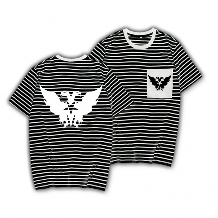 Arknights Striped Letters Color Loose Short Sleeve T-Shirt from S to XXXL