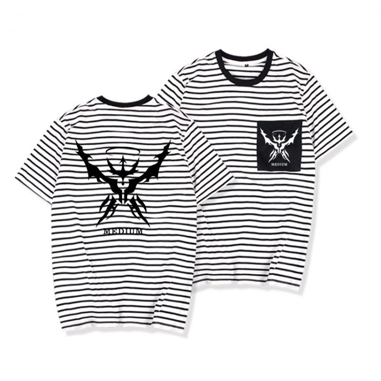 Arknights Striped Letters Color Loose Short Sleeve T-Shirt from S to XXXL