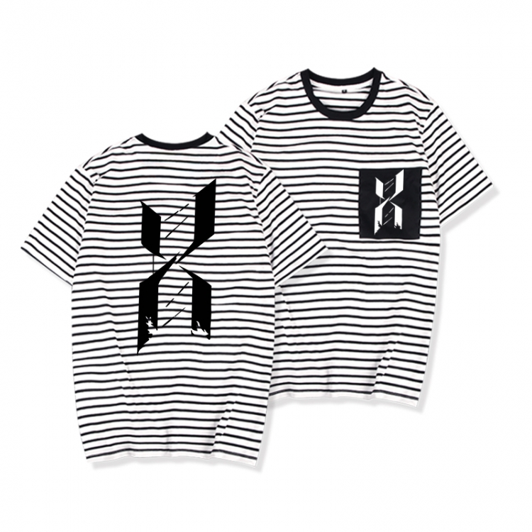 Arknights Striped Letters Color Loose Short Sleeve T-Shirt from S to XXXL