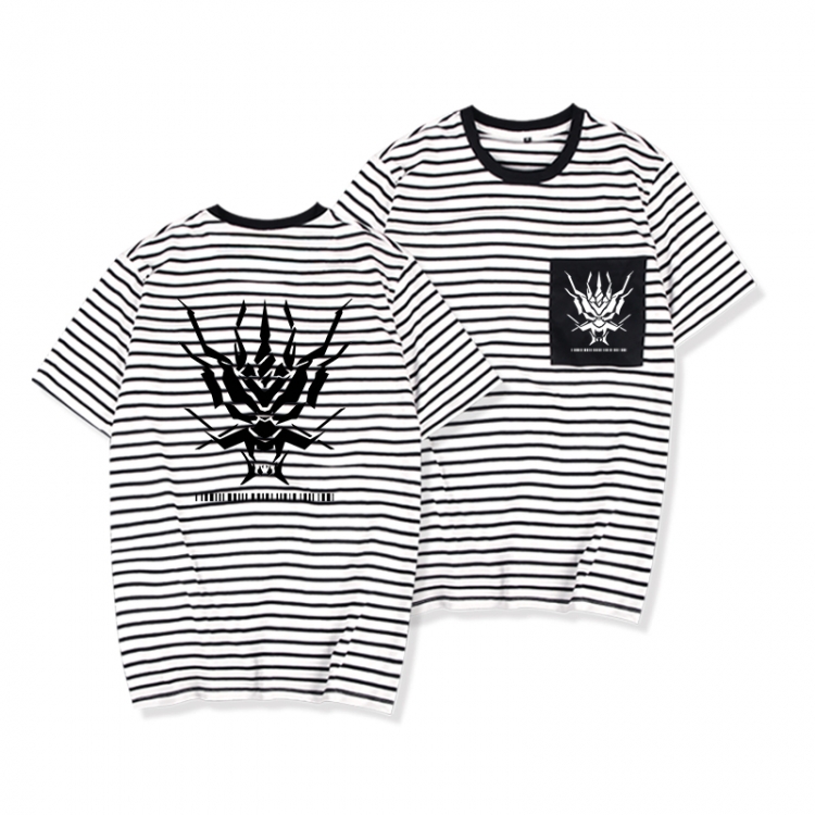 Arknights Striped Letters Color Loose Short Sleeve T-Shirt from S to XXXL