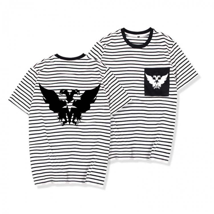 Arknights Striped Letters Color Loose Short Sleeve T-Shirt from S to XXXL