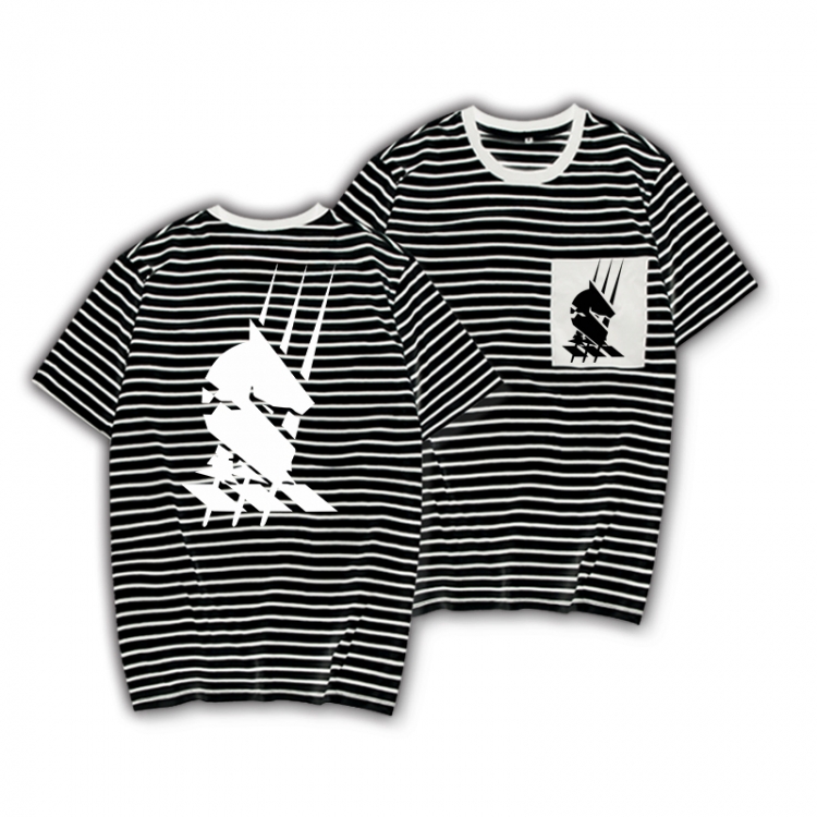 Arknights Striped Letters Color Loose Short Sleeve T-Shirt from S to XXXL