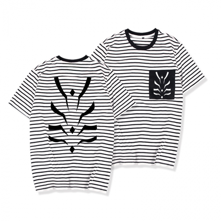 Accelerator  Striped Letters Color Loose Short Sleeve T-Shirt from S to XXXL