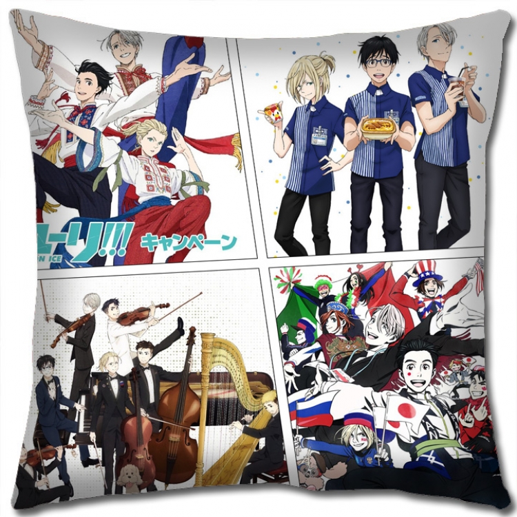 Pillow Yuri !!! on Ice Anime square full-color pillow cushion 45X45CM NO FILLING  y15-145A