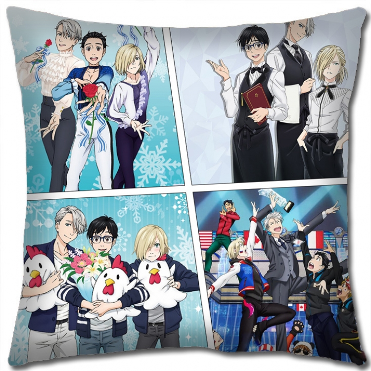 Pillow Yuri !!! on Ice Anime square full-color pillow cushion 45X45CM NO FILLING y15-141A