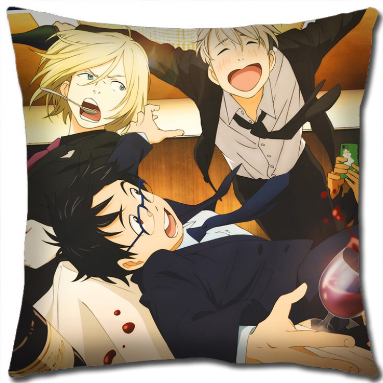 Pillow Yuri !!! on Ice Anime square full-color pillow cushion 45X45CM NO FILLING y15-182