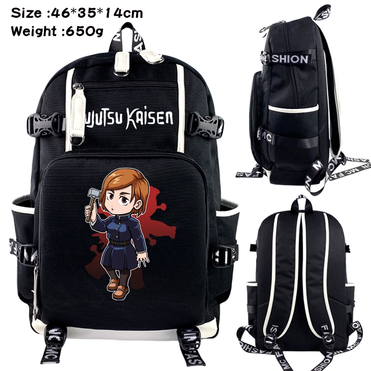 Jujutsu Kaisen Trendy Shoulder Student Canvas Backpack 15A