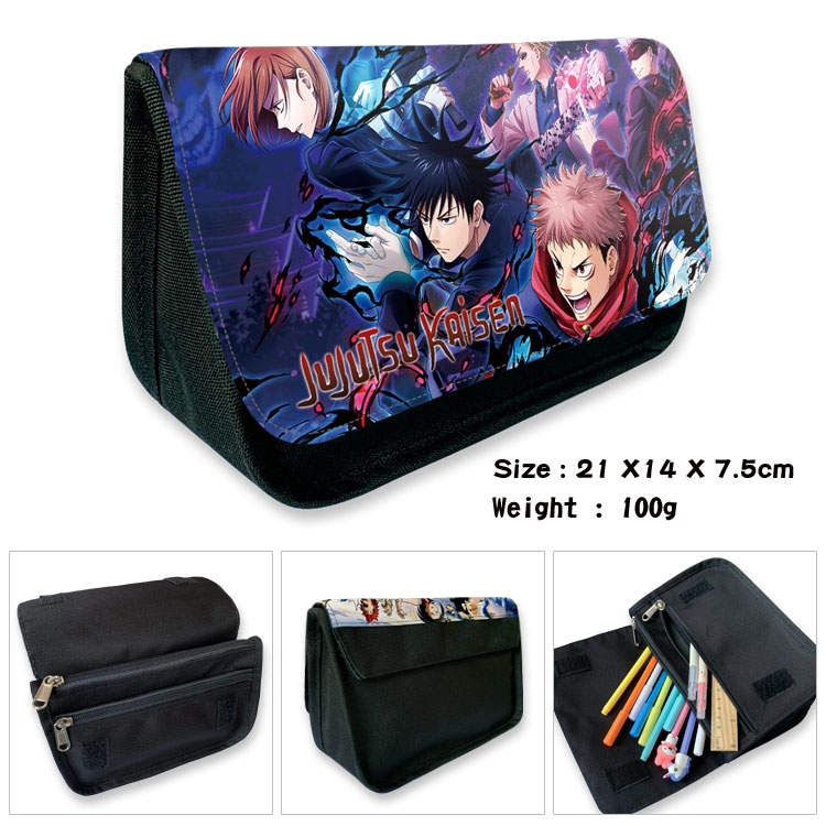 Jujutsu Kaisen   Velcro canvas zipper pencil case Pencil Bag  21×14×7.5cm