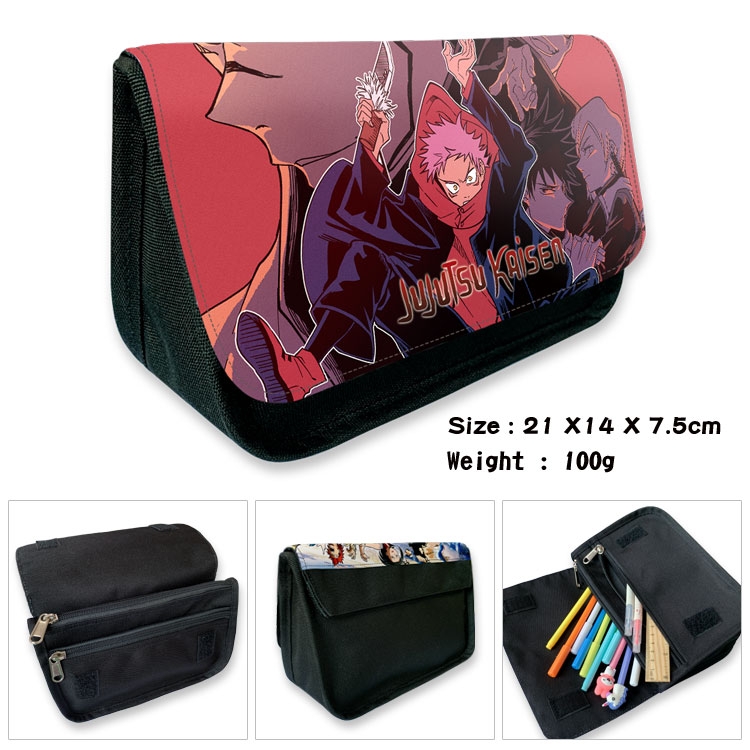 Jujutsu Kaisen   Velcro canvas zipper pencil case Pencil Bag  21×14×7.5cm