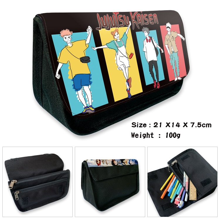 Jujutsu Kaisen   Velcro canvas zipper pencil case Pencil Bag  21×14×7.5cm