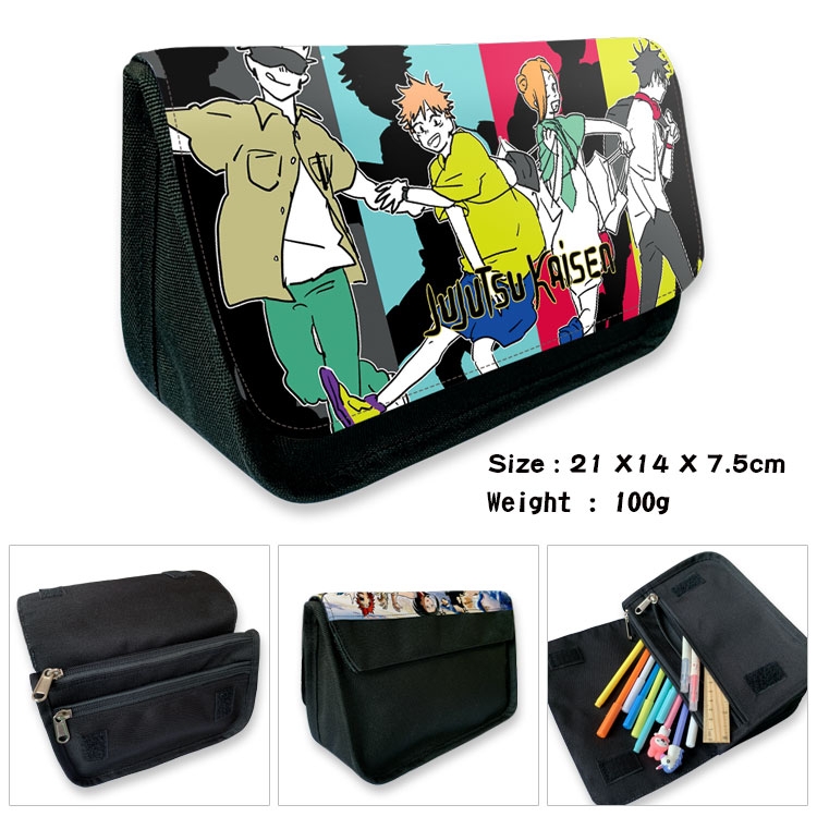 Jujutsu Kaisen   Velcro canvas zipper pencil case Pencil Bag  21×14×7.5cm