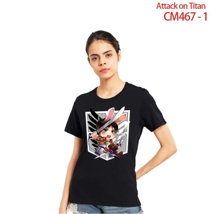 Shingeki no Kyojin Women's Printed short-sleeved cotton T-shirt from S to 3XL CM467-1-2