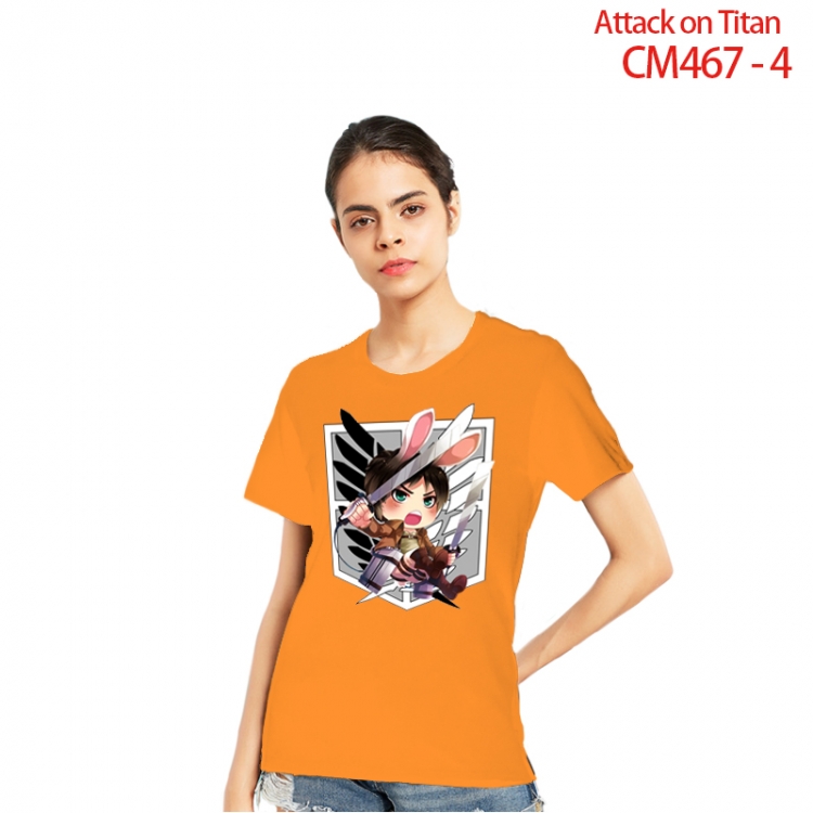 Shingeki no Kyojin Women's Printed short-sleeved cotton T-shirt from S to 3XL CM467-4-2