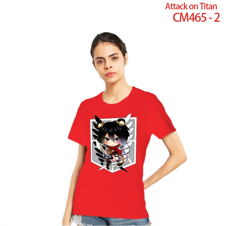 Shingeki no Kyojin Women's Printed short-sleeved cotton T-shirt from S to 3XL CM465-2-2