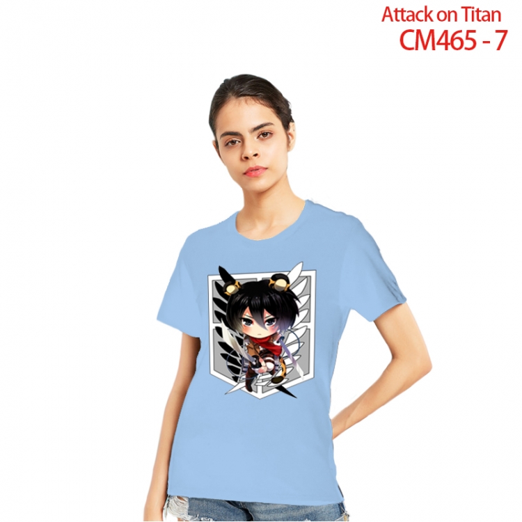 Shingeki no Kyojin Women's Printed short-sleeved cotton T-shirt from S to 3XL CM465-7-2