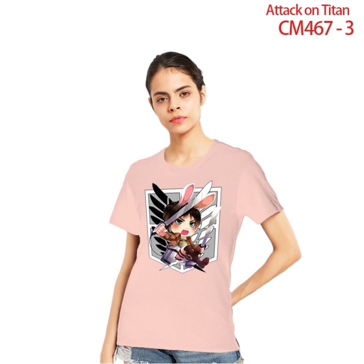 Shingeki no Kyojin Women's Printed short-sleeved cotton T-shirt from S to 3XL CM467-3-2