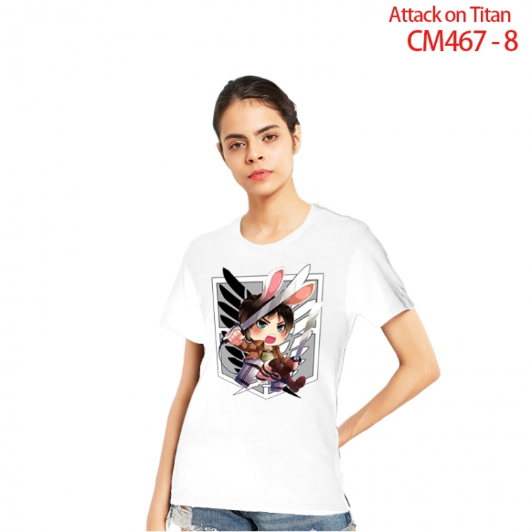 Shingeki no Kyojin Women's Printed short-sleeved cotton T-shirt from S to 3XL CM467-8-2