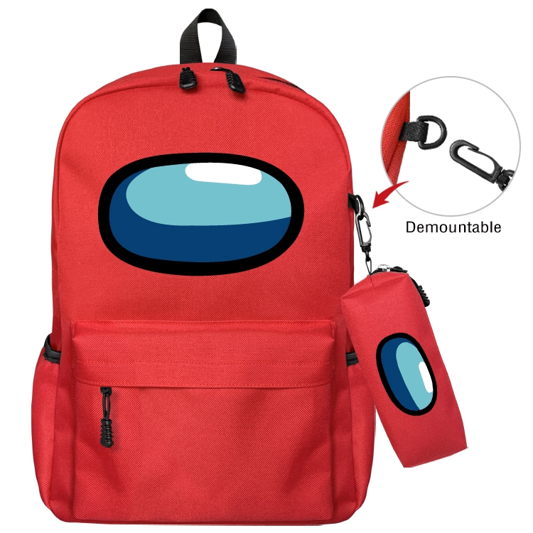 AMONG US Cartoon student school bag backpack pen bag combination 43X35X12CM