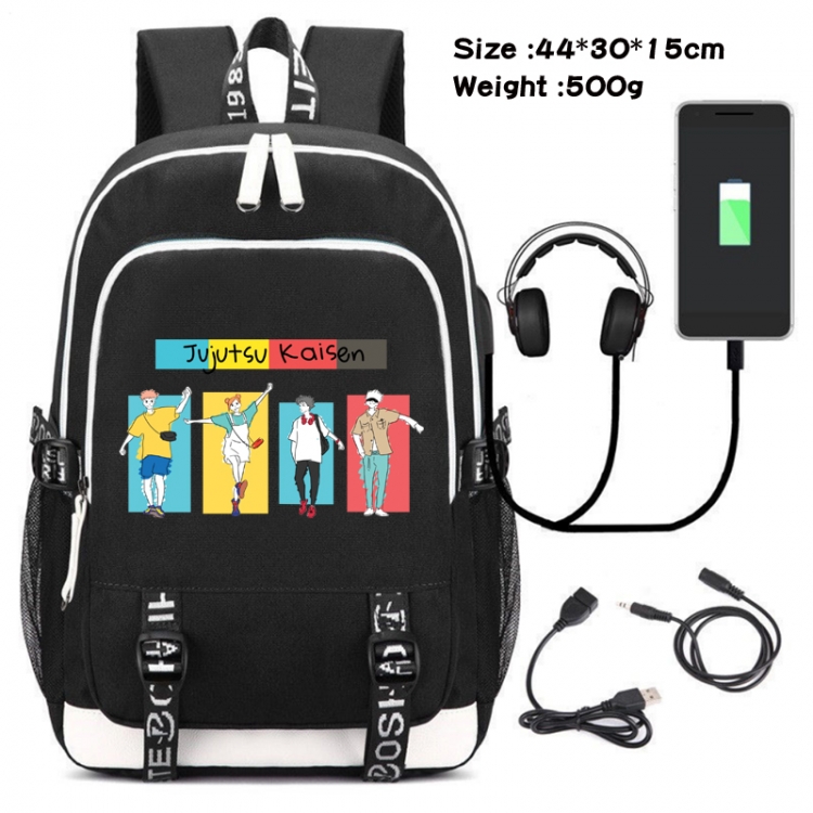 Jujutsu Kaisen Printed travel canvas backpack USB charging student school bag