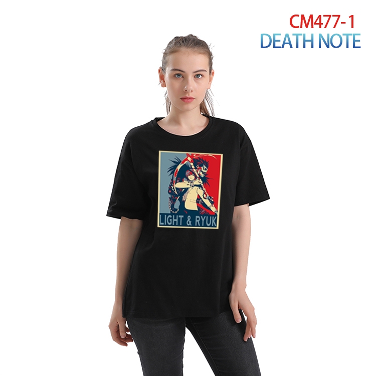 Death note Women's Printed short-sleeved cotton T-shirt from S to 3XL CM-477-1
