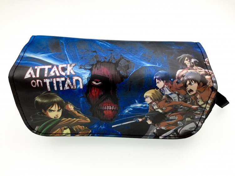 Shingeki no Kyojin Double zipper PU pencil Bag 20X10X7.5M 140G Style C